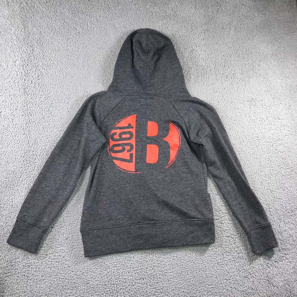 Vintage Y2k Hoodie‎ Women XL Gray Graphic Retro Grunge Skater 90s Streetwear